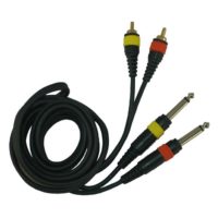 PV 3M Dual Cable;  RCA M to 1/4" (TS) M