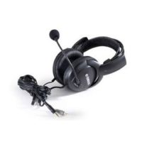 Optional additional or replacement headset with built-in microphone