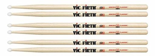 3 Pair - Vic Firth 2B Nylon Tip Drumsticks