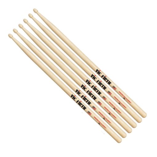 3 Pair - Vic Firth 5A Wood Drumsticks