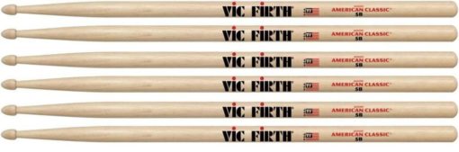 3 Pair - Vic Firth 5B Wood Drumsticks
