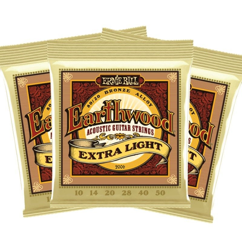 brugt Ernæring Fahrenheit 3 SETS- Ernie Ball Earthwood Extra Light Acoustic Guitar Strings | Mega  Music Store