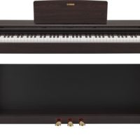 Black walnut Arius traditional console digital piano with bench