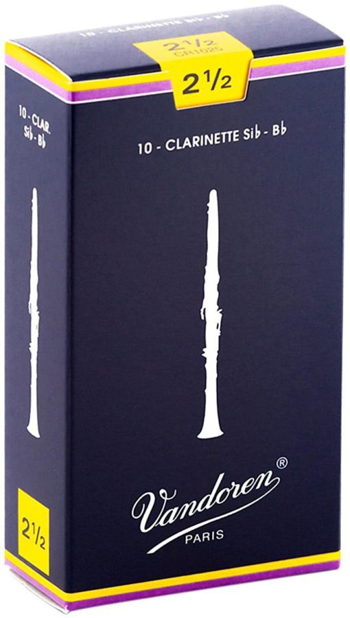 Vandoren CR1025 Bb Clarinet Reeds Strength 2.5; Box of 10