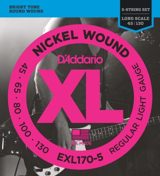 D'Addario EXL170-5 String Light Bass Guitar Strings