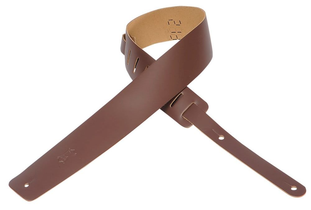 Levy’s 2 1/2″ wide brown genuine leather guitar strap Mega Music Store