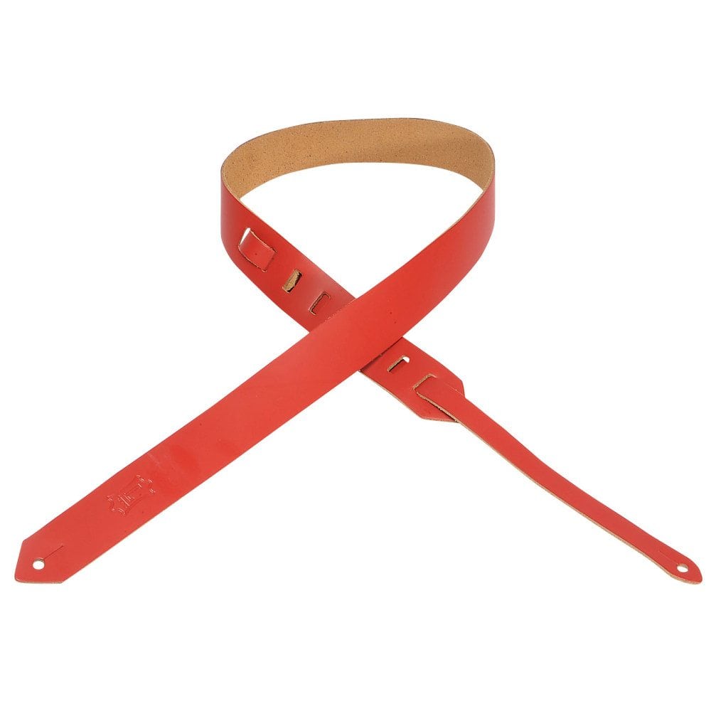 Levy’s 1 1/2″ wide red genuine leather guitar strap Mega Music Store