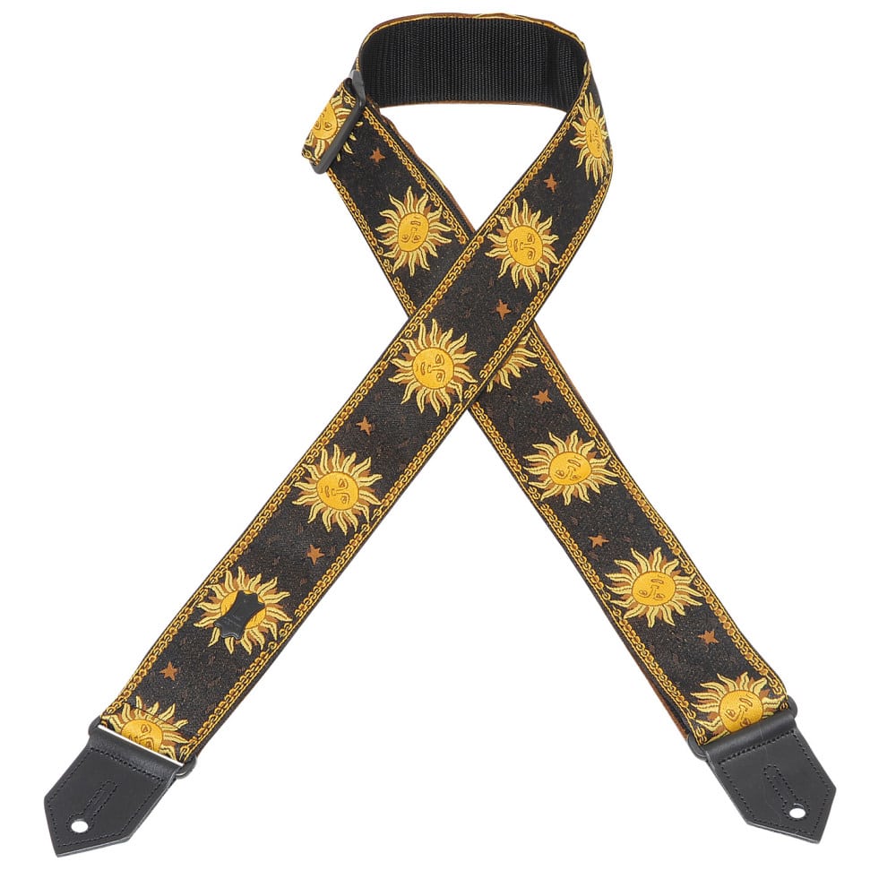 Levy’s 2″ wide black jacquard guitar strap Mega Music Store