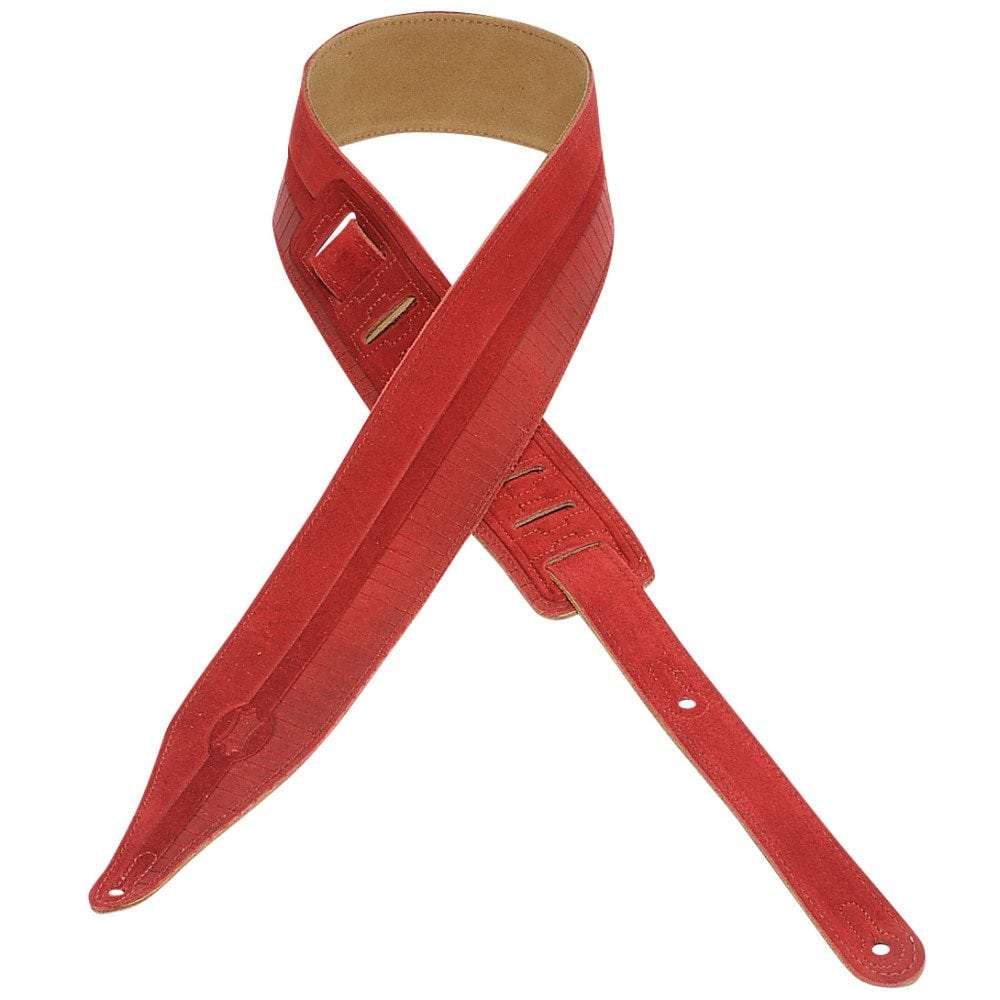 Levy’s 2 1/2″ wide red suede guitar strap Mega Music Store
