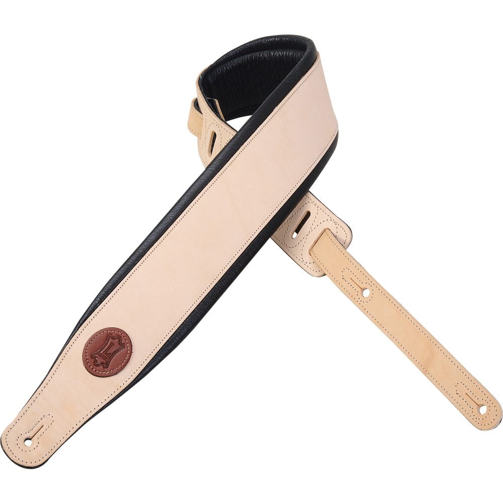 Levy’s 3″ wide natural vegtan leather guitar strap Mega Music Store