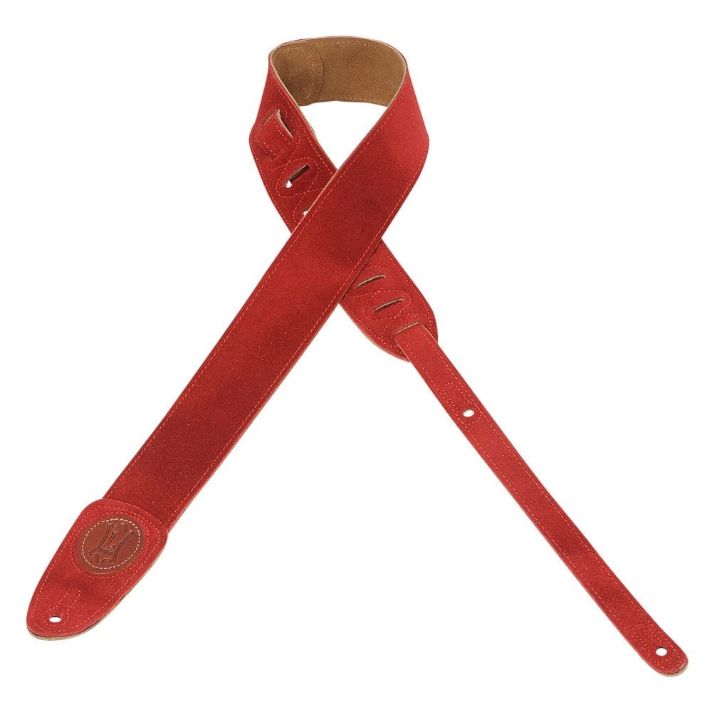Levy’s 2″ wide red suede guitar strap Mega Music Store