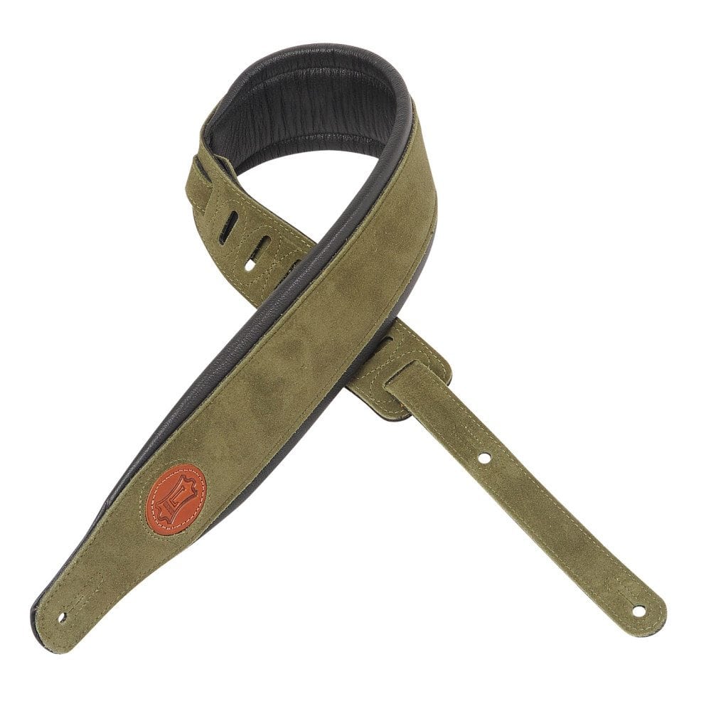 Levy’s 3″ wide green suede guitar strap Mega Music Store