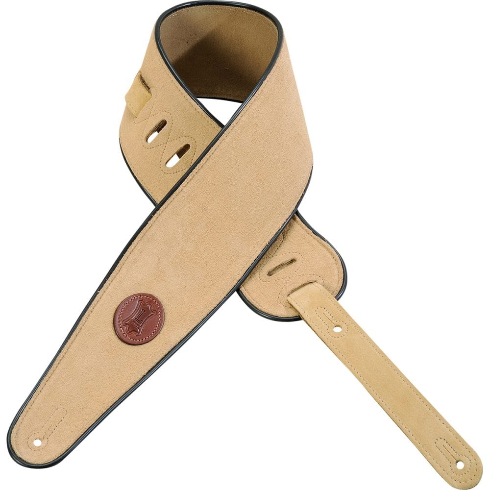 Levy’s 4″ wide tan suede bass guitar strap Mega Music Store