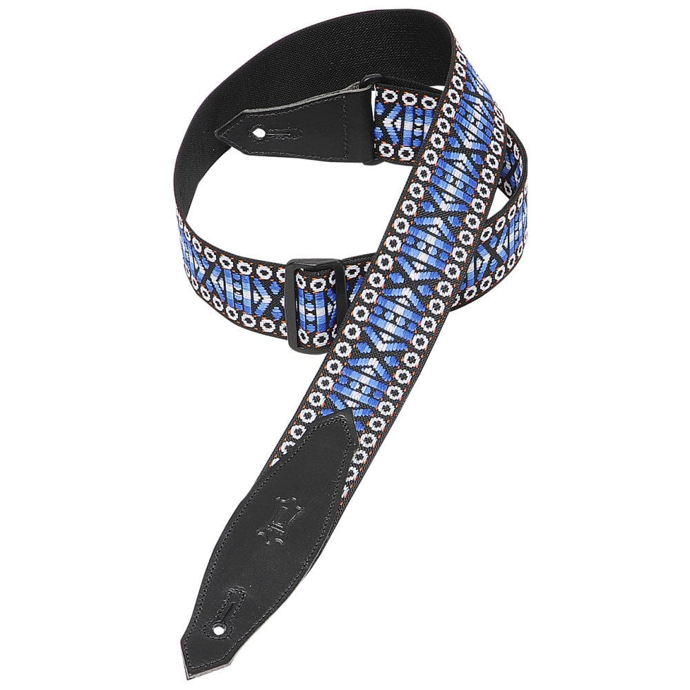 Levy’s 2″ wide blue woven guitar strap Mega Music Store