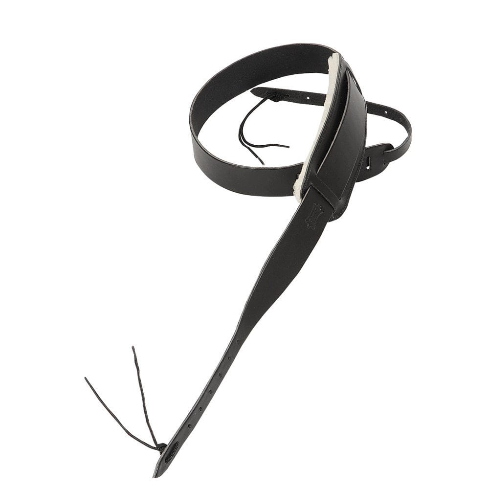 Levy's 1 3/4" wide black veg-tan leather banjo strap.