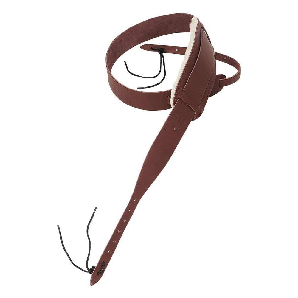 Levy's 1 3/4" wide burgundy veg-tan leather banjo strap.