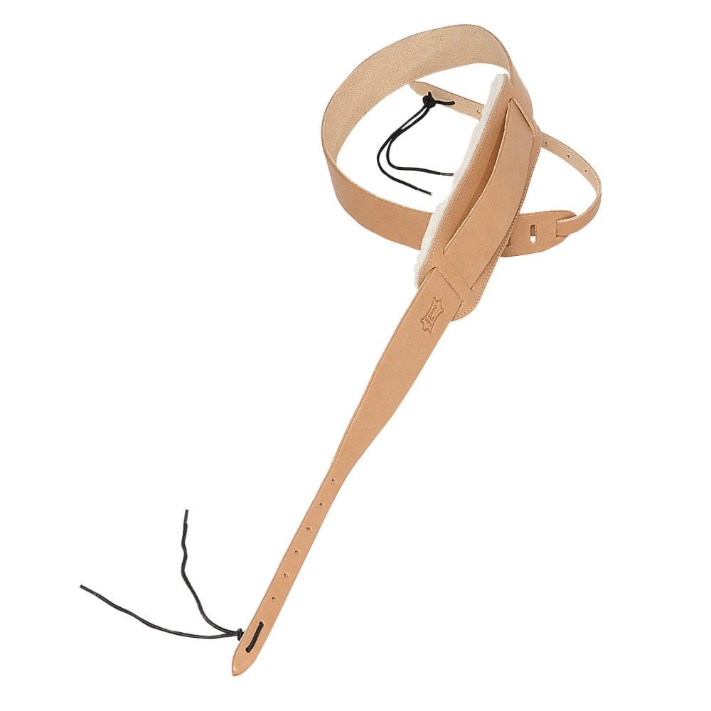 Levy's 1 3/4" wide natural veg-tan leather banjo strap.