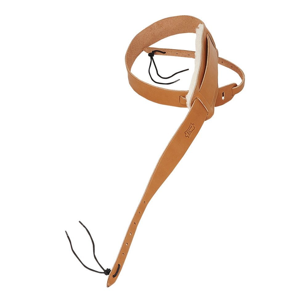 Levy's 1 3/4" wide russet veg-tan leather banjo strap.
