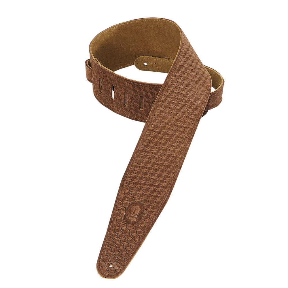 Levy’s 3″ wide brown suede guitar strap Mega Music Store
