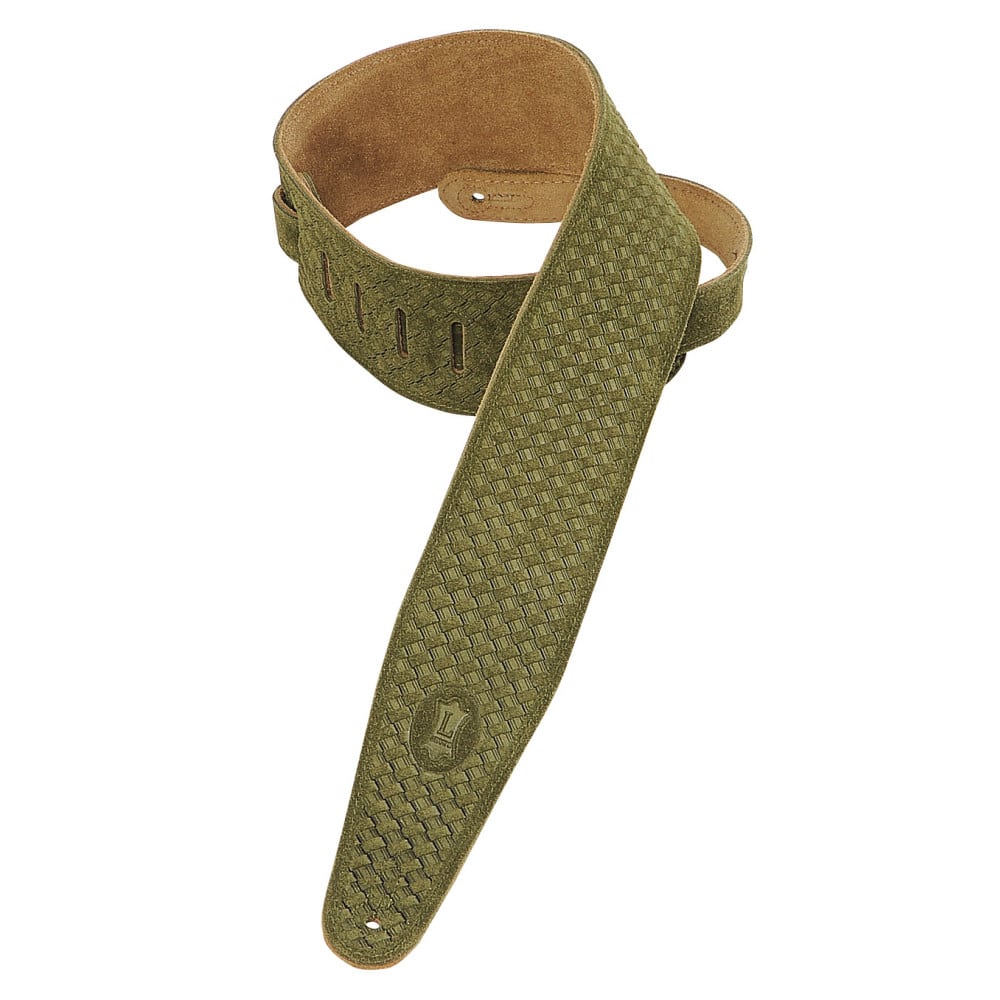 Levy’s 3″ wide green suede guitar strap Mega Music Store