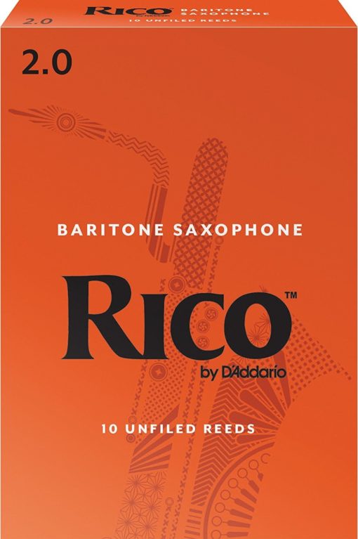 Rico by D'Addario Baritone Sax Reeds, Strength 2.0, 10-pack
