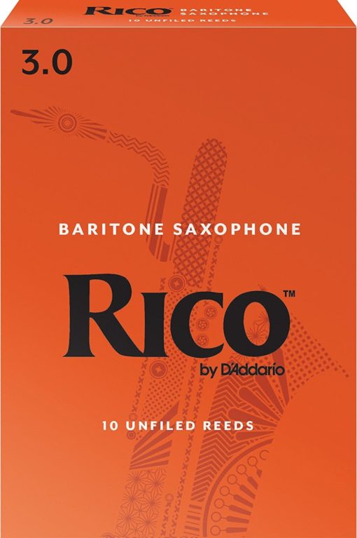 Rico by D'Addario Baritone Sax Reeds, Strength 3.0, 10-pack