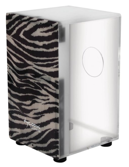 29 Series Clear Acrylic Cajon With Premium Fiberglass Front Plate - Zebra Design