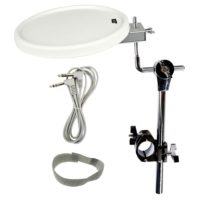 KAT 11-Inch White Dual Pad with Tom Arm, Clamp, 8-Foot Cable, and Velcro Tie
