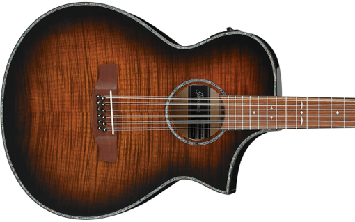 IBANEZ AEWC4012FM - 12 String - Tiger Burst High Gloss