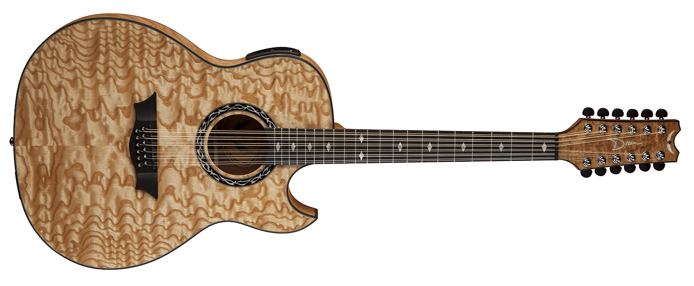 Dean EXQA TGE Exhibition Quilt Ash Acoustic-Electric Guitar. Tiger
