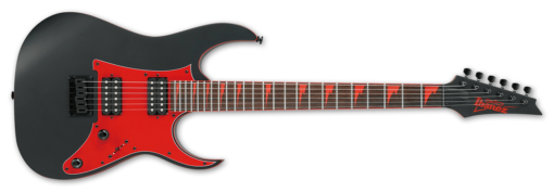 IBANEZ GRG131DX - Black Flat w/ Red Pick Guard & Accents - Image 2