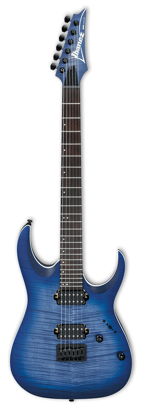 Ibanez rga series guitar flamed maple top trans on sale purple burst flat