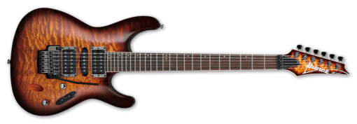 Ibanez S670QM Quilted Maple:  Dragon Eye Burst - Sapphire Blue - Image 3