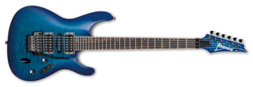 Ibanez S670QM Quilted Maple:  Dragon Eye Burst - Sapphire Blue