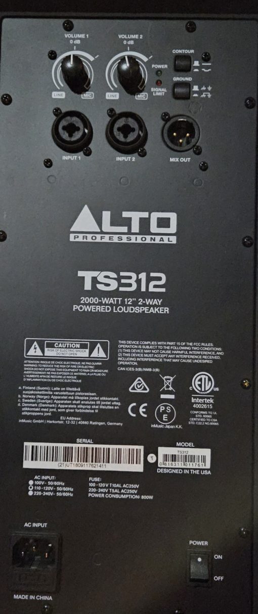 PAIR Alto Professional Powered TS312 & TS212S W/ Speaker Poles - USED - Image 3