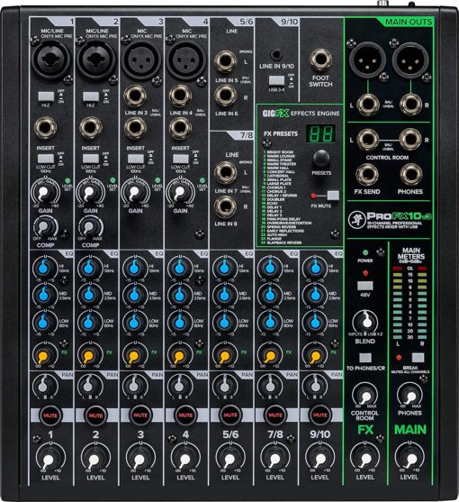 Mackie 10-Channel Pro Effects Mixer w/ USB PROFX10v3