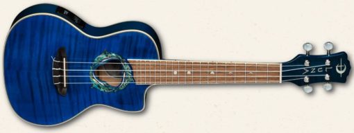Luna Dolphin Flame Maple Concert Ukulele w/ Preamp & Gigbag