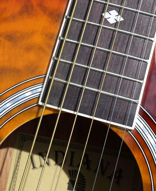 Indiana Madison Acoustic Guitar - Tiger Stripe Tobacco Burst - Image 3