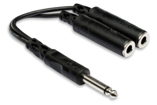 Hosa YPP-111 Y cable - 1/4" TS to Dual 1/4" TSF