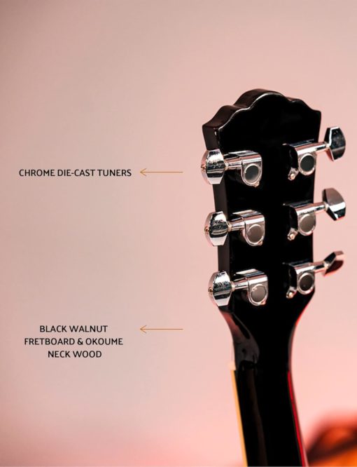 Washburn 90CE Acoustic Electric Guitar - Tobacco Sunburst - Image 7
