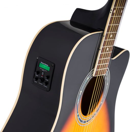 Washburn 90CE Acoustic Electric Guitar - Tobacco Sunburst - Image 4